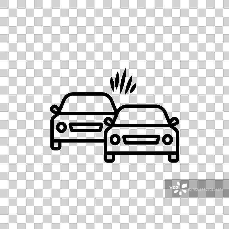 汽车碰撞图标集 道路交通事故符号图片素材