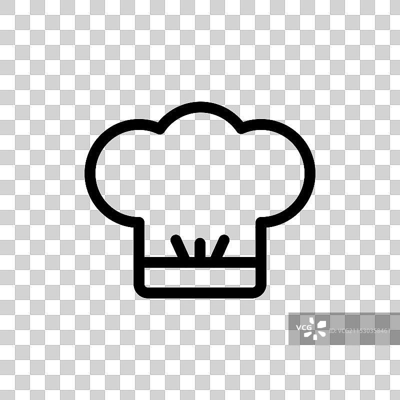 黑色厨师帽图标集图片素材