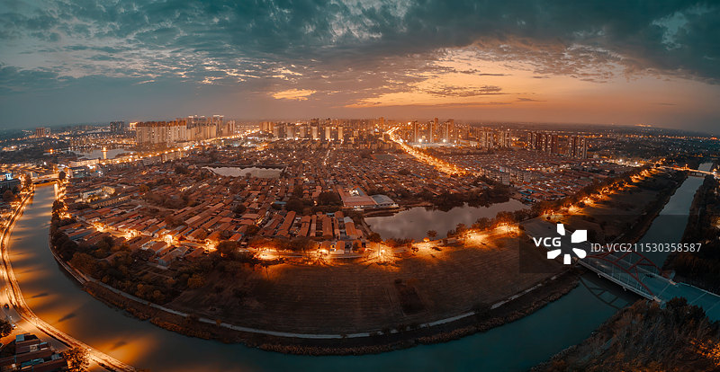 运河明珠青县夜景图片素材