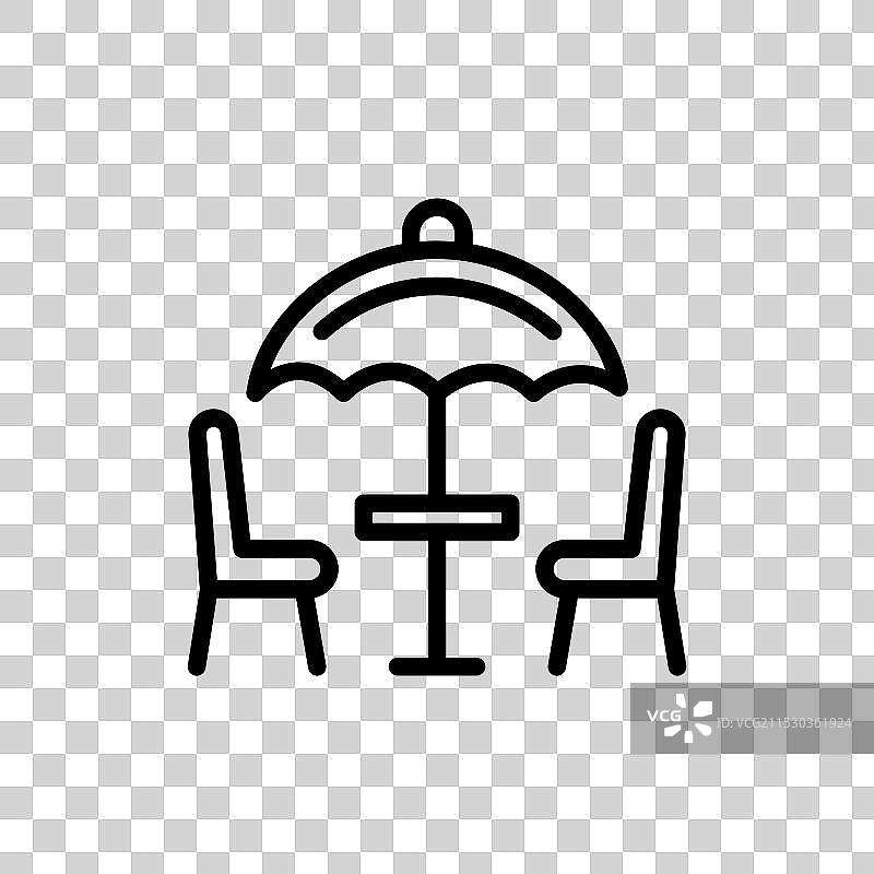 露台图标集，户外餐饮咖啡桌符号图片素材