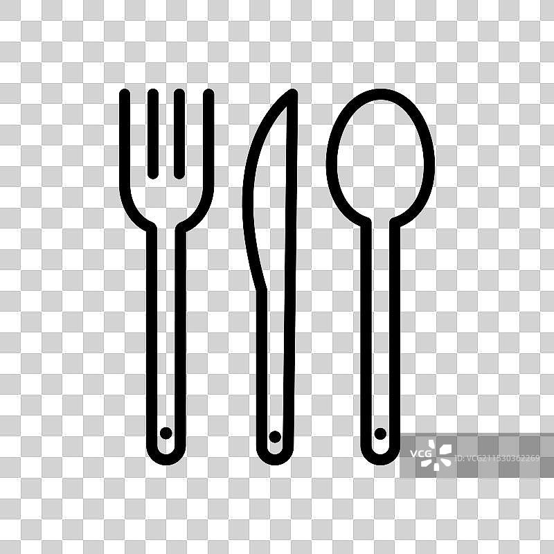 餐具图标集：勺子、叉子和刀子，餐厅用图片素材
