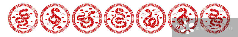 剪纸蛇,蛇年,蛇,插画,新年,抽象图案,喜庆,过年,春节蛇,窗花,剪纸,红色,福,福字图片素材