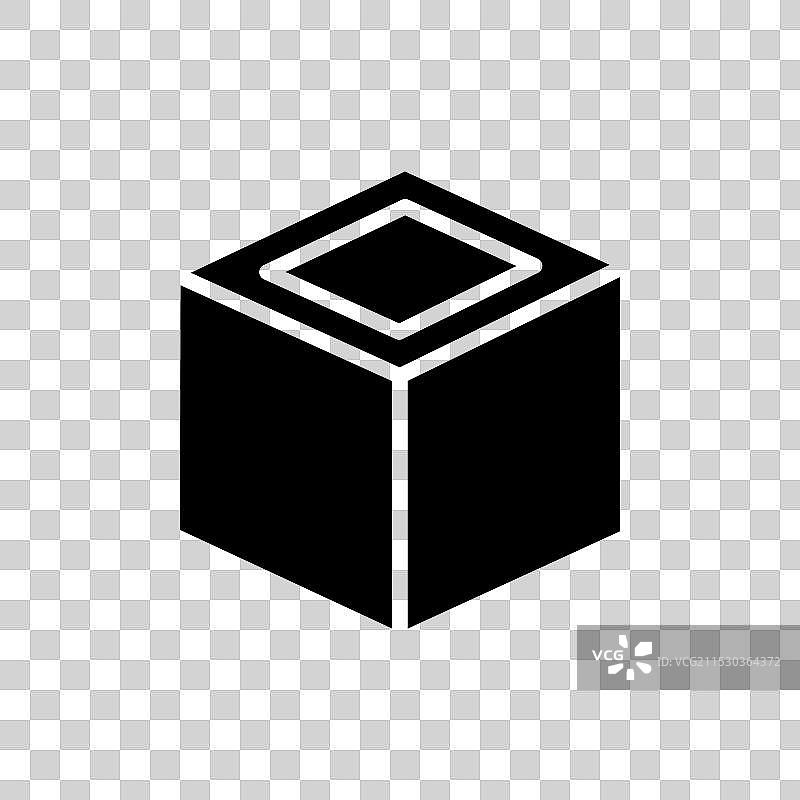 立方体图标集，方形糖，3D立方体符号，立方体图片素材