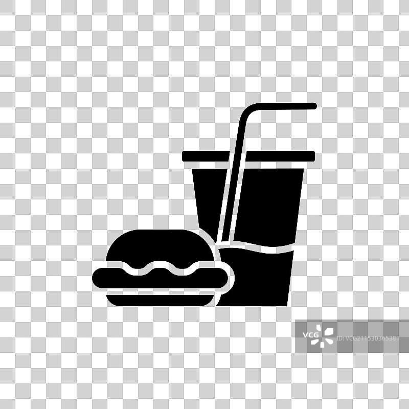 汉堡、汽水图标集，快餐符号图片素材