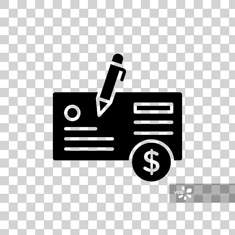 支票图标集，支付，纸质支票图片素材