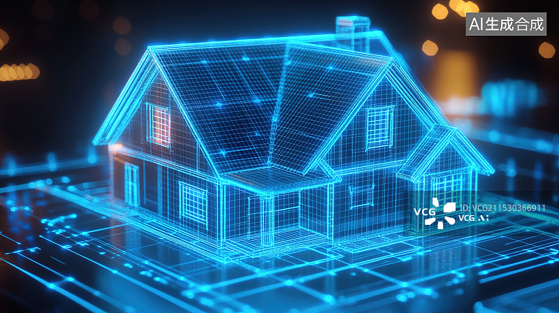 【AI数字艺术】科技感十足的房屋设计图片素材