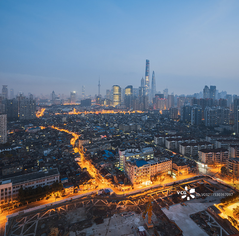 上海市区居民区陆家嘴基础建设房地产爬楼拍摄图片素材