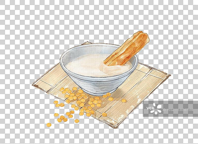 早点早餐油条豆浆豆腐脑茶叶蛋北京特色小吃美食--国风国画写意古风水墨元素图片素材