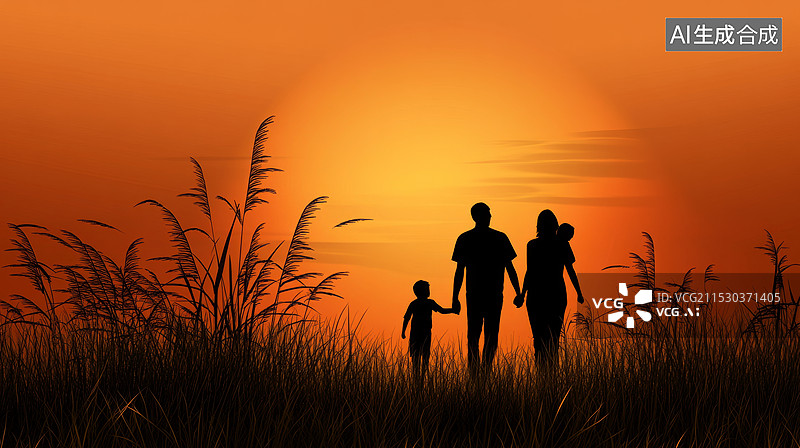 【AI数字艺术】大家庭小家庭手拉手迈向希望图片素材