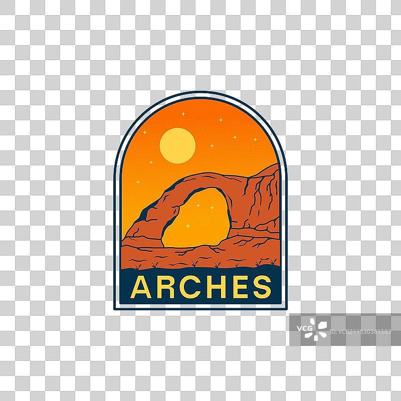 拱门国家公园日落标志设计图片素材