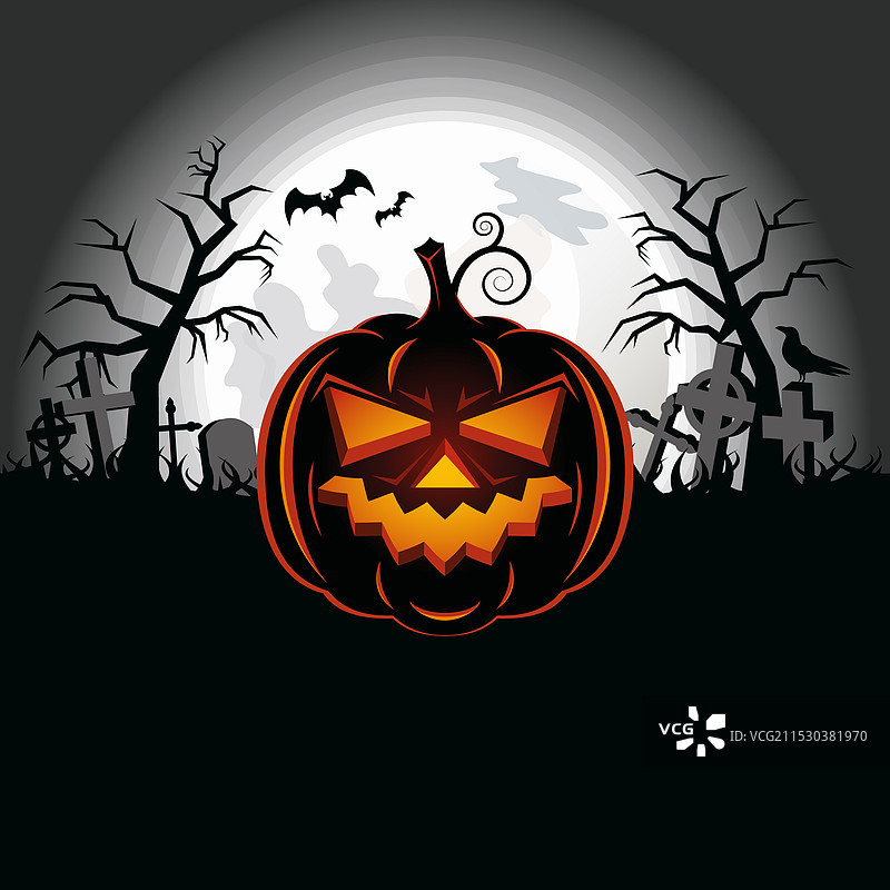 万圣节背景与恐怖南瓜图片素材
