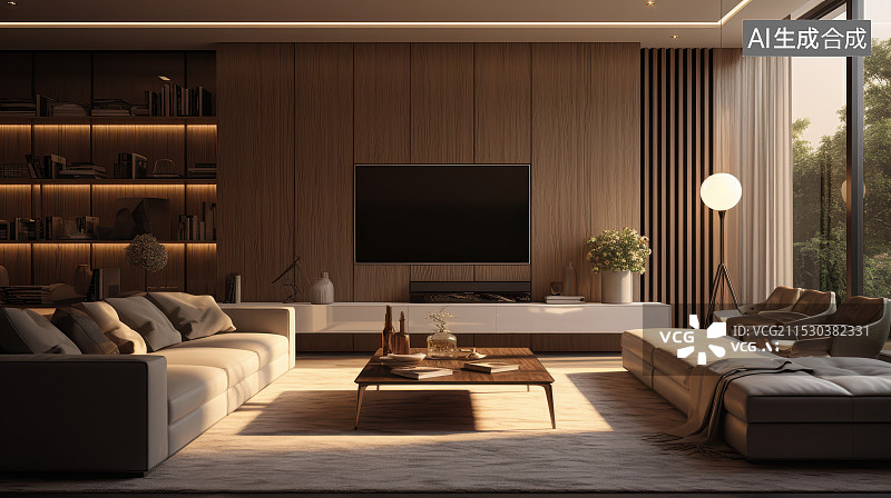【AI数字艺术】现代风格的客厅图片素材