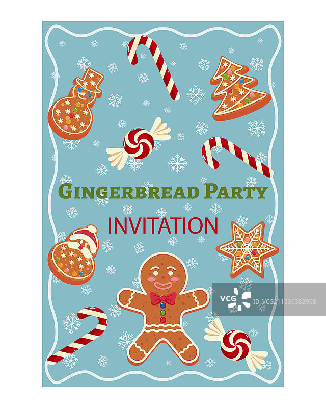 姜饼主题派对邀请函图片素材