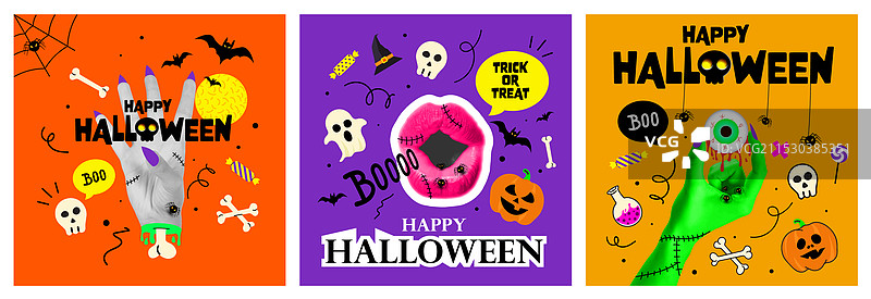 万圣节拼贴海报设计图片素材