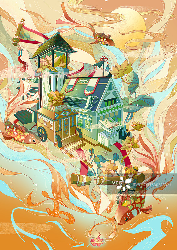 梦幻水乡居图片素材