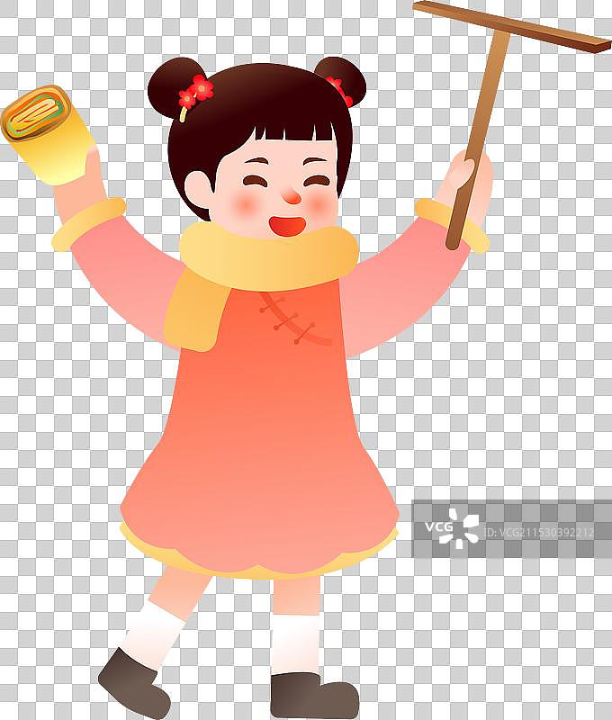 拿着工具摊煎饼的女孩图片素材