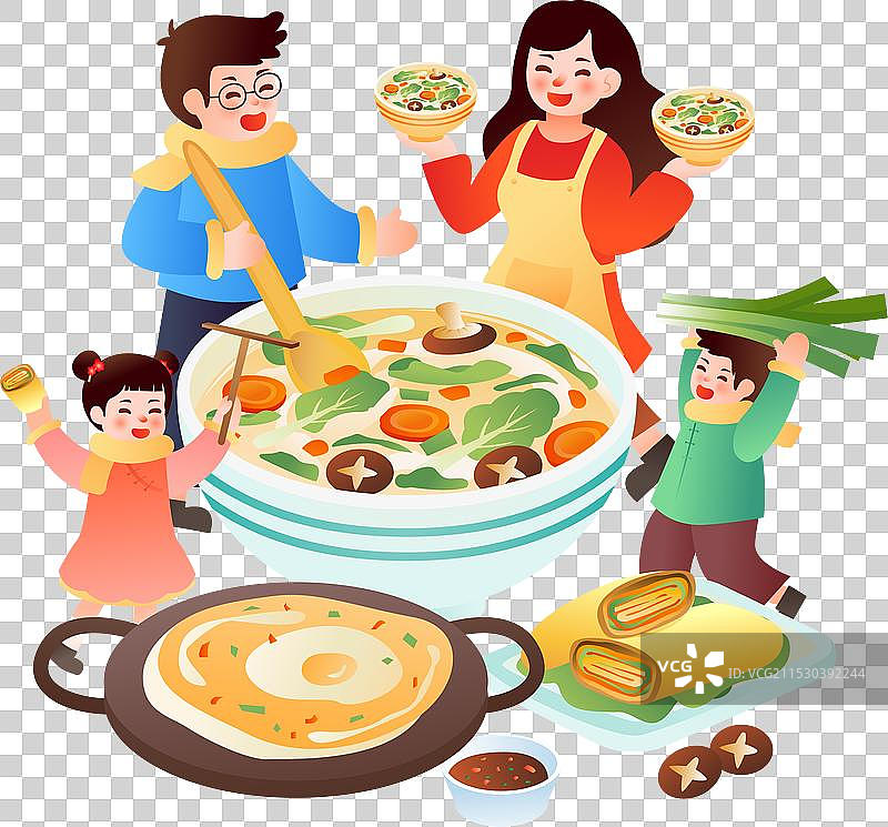 正月初七 人寿年丰 吃七宝羹 摊煎饼图片素材