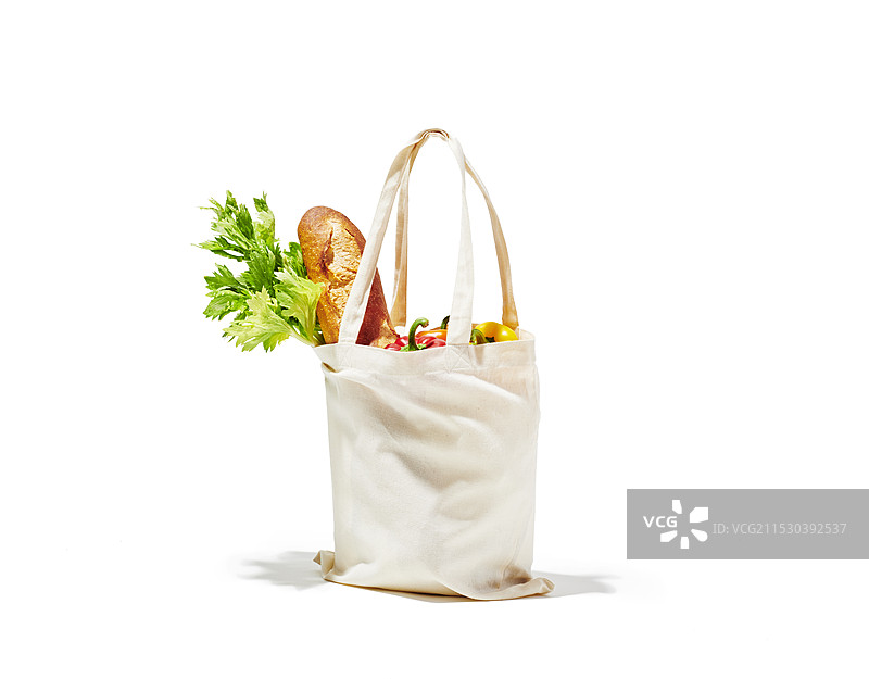 装有食物的环保袋图片素材