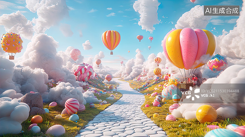 【AI数字艺术】梦幻的卡通世界图片素材