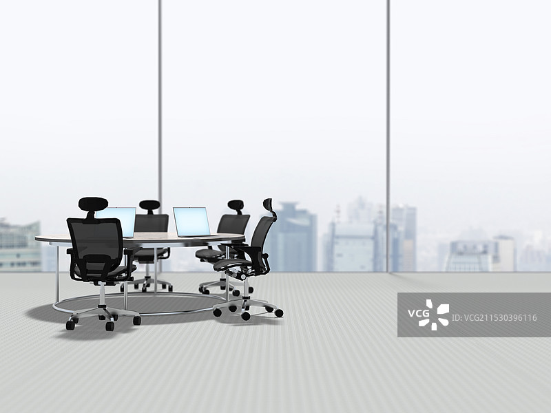 高层建筑内会议室的景观图片素材