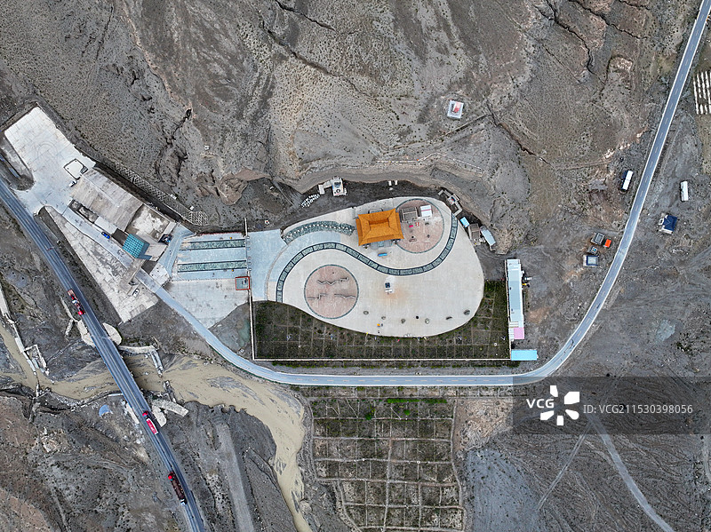 青海省海西州昆仑山世界地质公园无极龙凤宫航拍图片素材