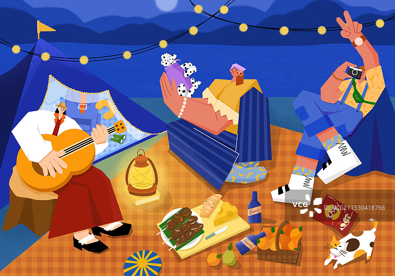 露营扁平风插画图片素材