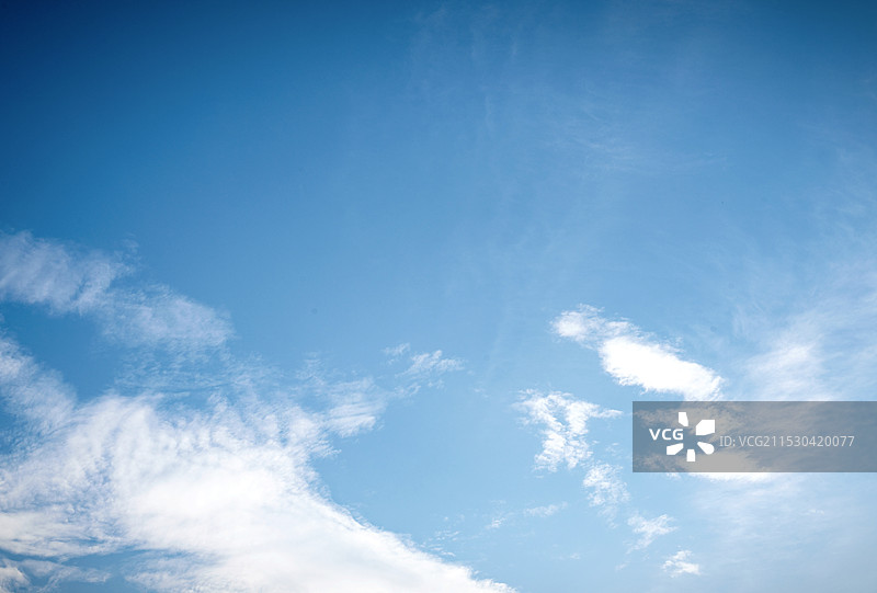 晴朗纯净蓝天下的白云云彩云层低角度云图图片素材