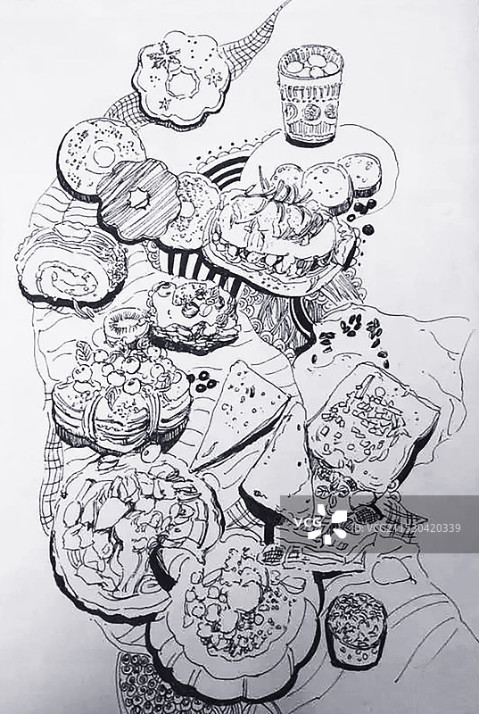 美食速写插画图片素材