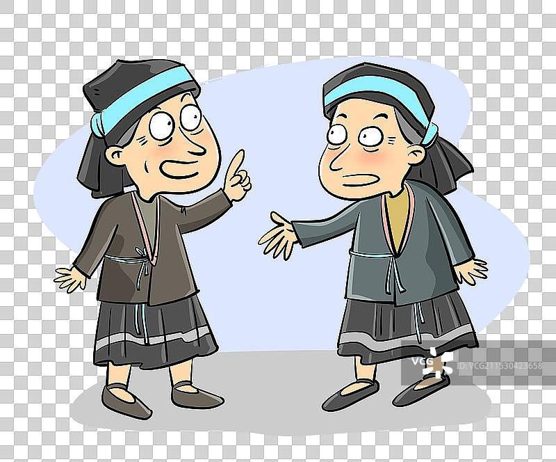 两个仡佬族妇女在交谈图片素材