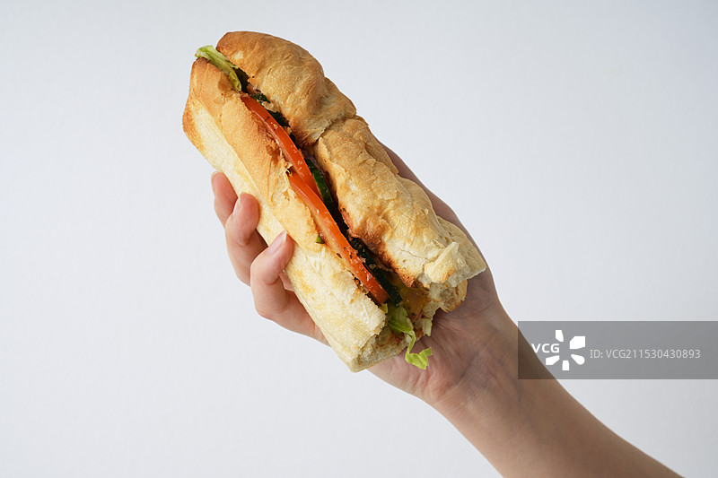 手与三明治图片素材