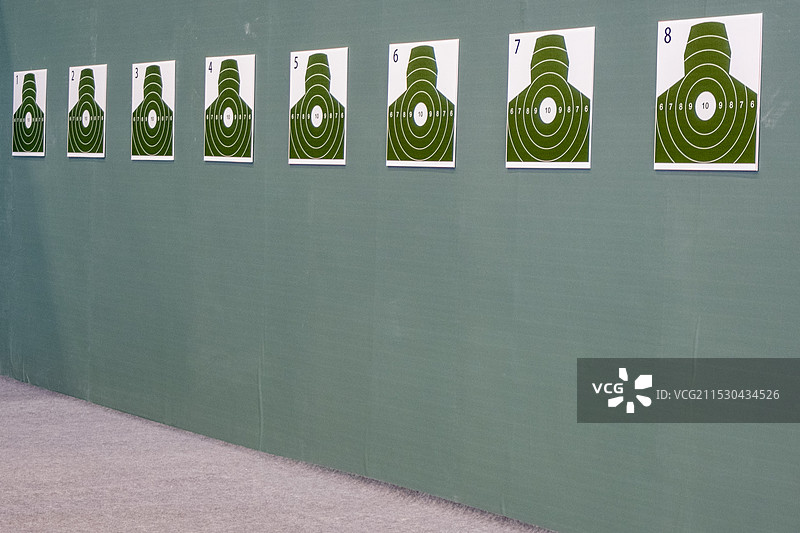 四川省绵阳市室内打靶用的纸，靶纸，射击图片素材