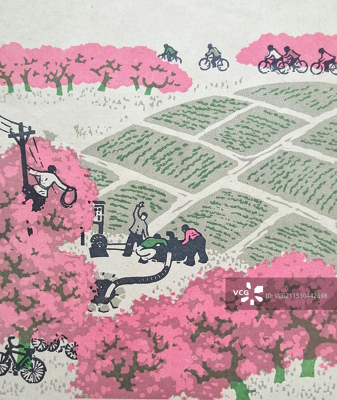 《开春小曲》水印版画图片素材