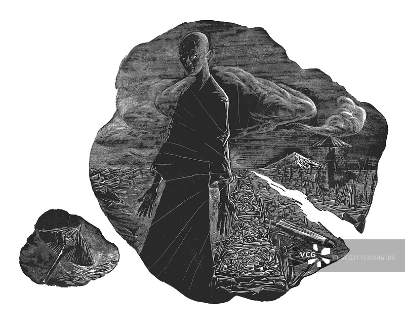 《时间之一.焜煌华叶》木口木刻图片素材