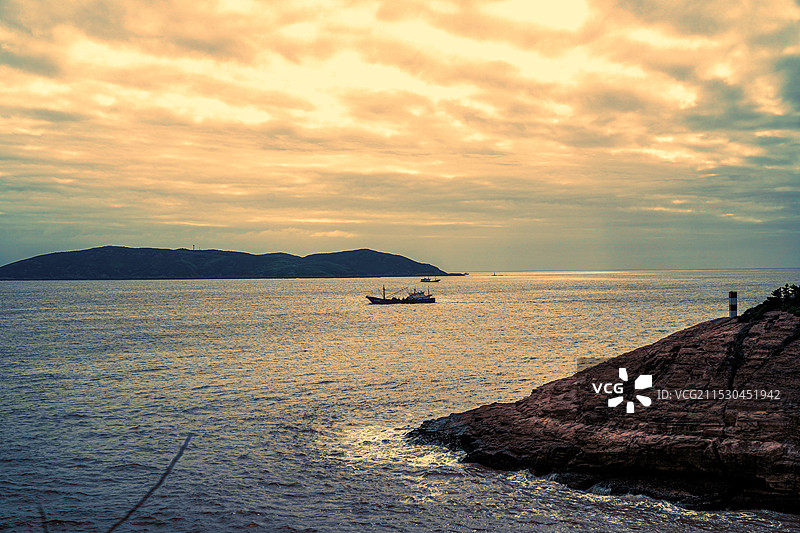 闪光的那片海（温岭石塘镇曙光村）图片素材
