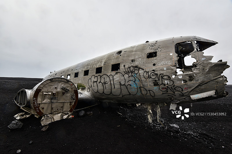 冰岛飞机残骸图片素材