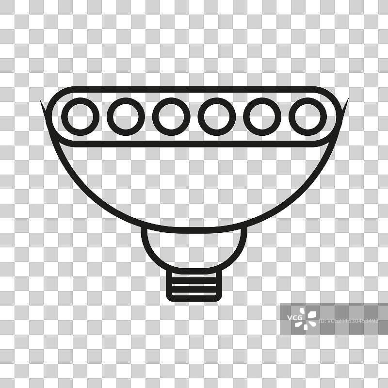 可编辑线条的LED灯图标图片素材
