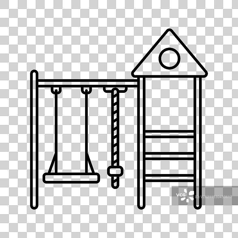 游乐场设备线条图标，可编辑的线条图片素材