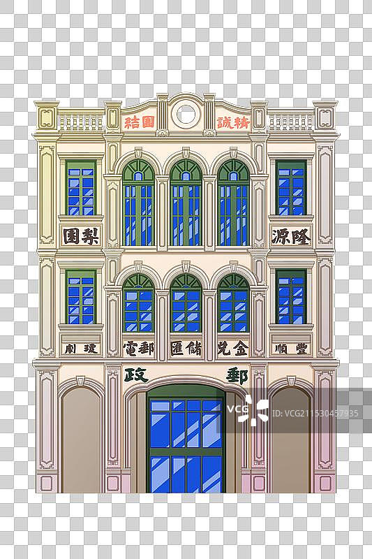 海南海口骑楼老街邮政图片素材