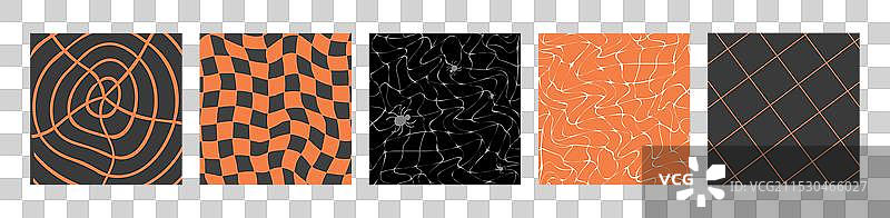 万圣节背景卡片与网格设计图片素材