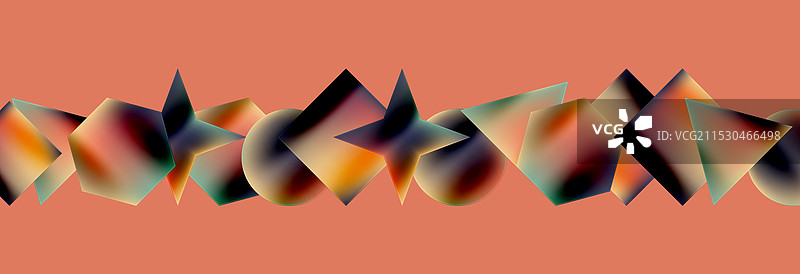 霓虹色几何形状：正方形、三角形、圆形图片素材