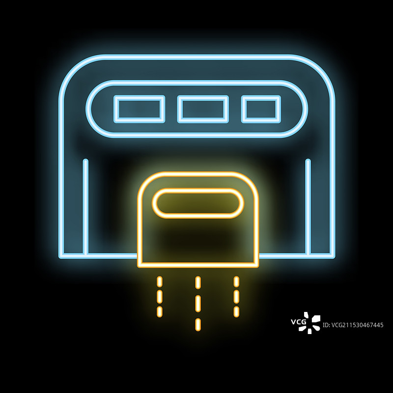 公共场所吹风机的霓虹灯标志图片素材