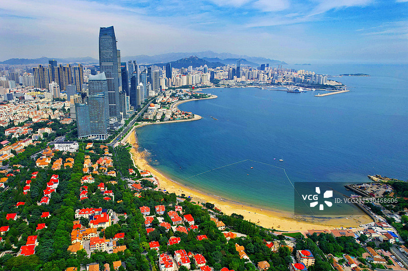 山东青岛海滨都市风光图片素材