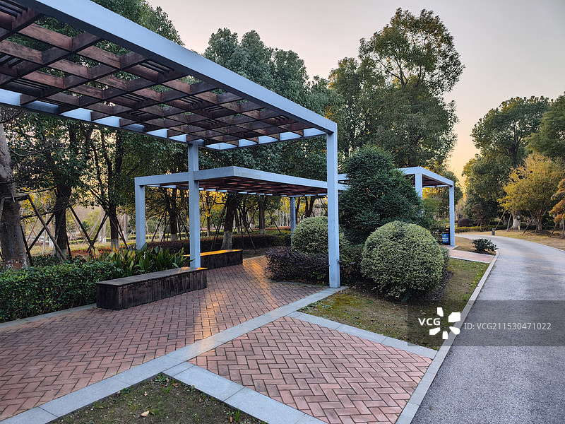 上海松江九科绿洲公园冬季风光图片素材