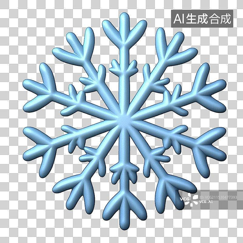 【AI数字艺术】3D雪花图标图片素材