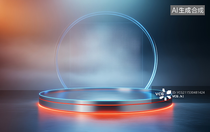 【AI数字艺术】未来科技风格的电商产品展示背景图片素材