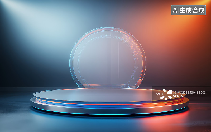 【AI数字艺术】未来科技风格的电商产品展示背景图片素材
