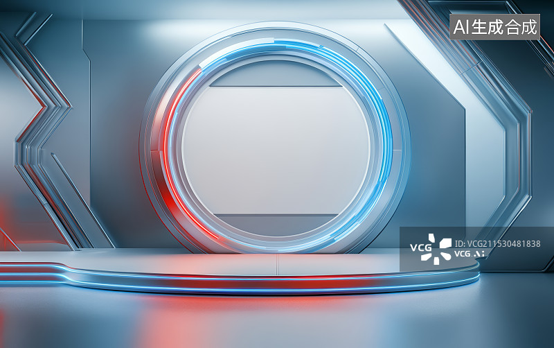 【AI数字艺术】未来科技风格的电商产品展示背景图片素材