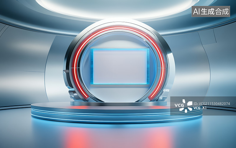 【AI数字艺术】未来科技风格的电商产品展示背景图片素材