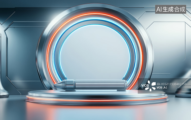 【AI数字艺术】未来科技风格的电商产品展示背景图片素材