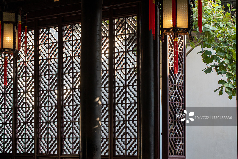 中国传统窗格图案图片素材